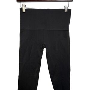 Spanx Black High Waisted Seamless Leggings Womens Size Medium Tummy Control